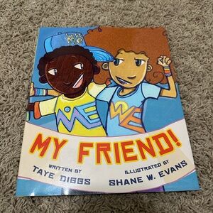 My Friend! Children's Book by Taye Diggs - Colorful Blue & Yellow Cover